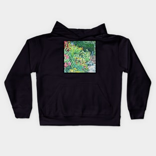 Warm Border in Autumn, Cloudehill from a gouache painting by Jo Reitze Kids Hoodie